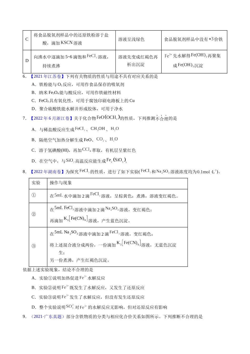 专题20  铁及其化合物（原卷卷）.docx_第2页