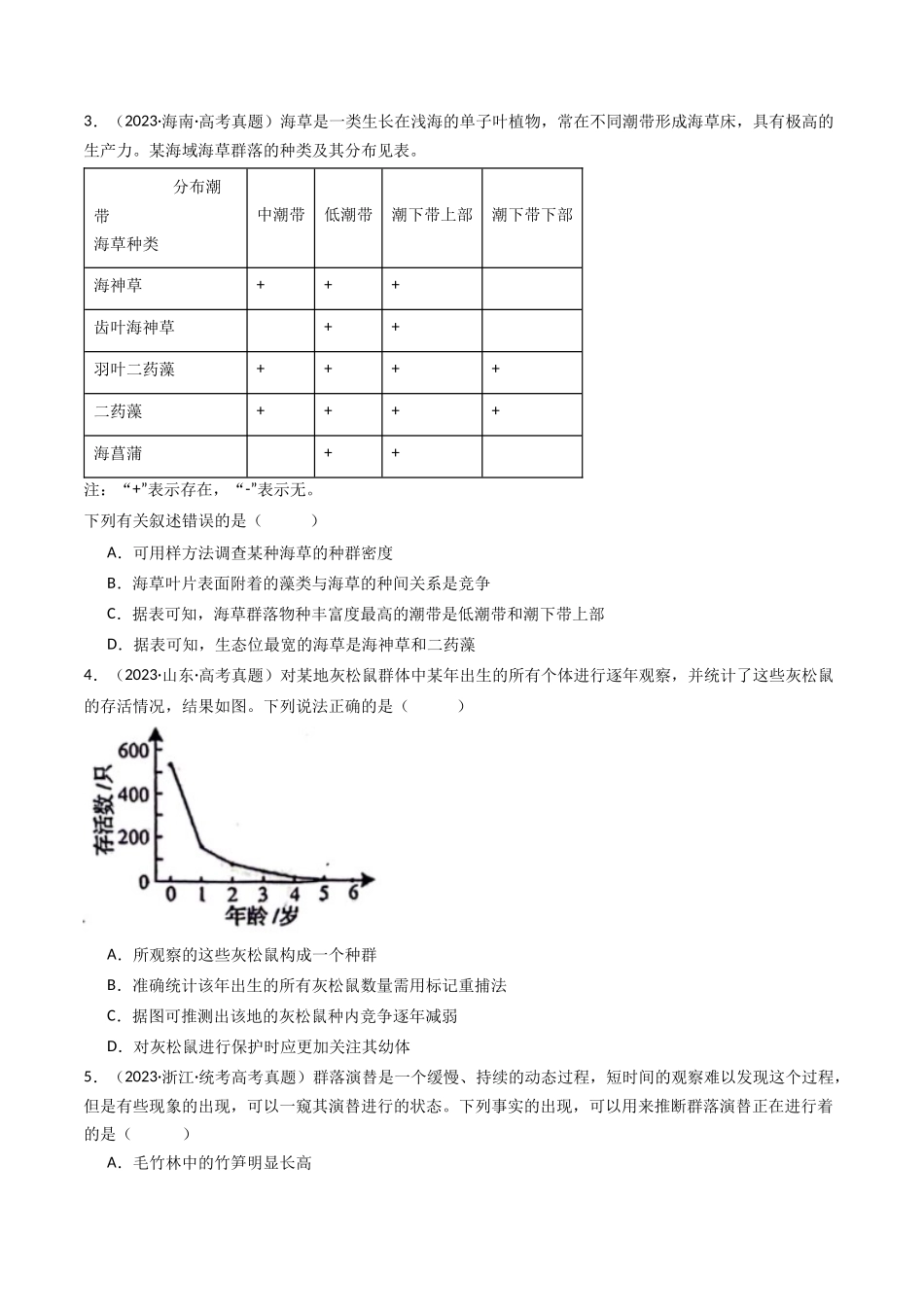专题21 种群、群落（原卷卷）.docx_第2页