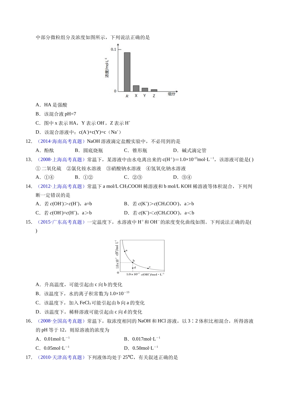 专题59  水的电离与溶液的pH（原卷卷）.docx_第3页