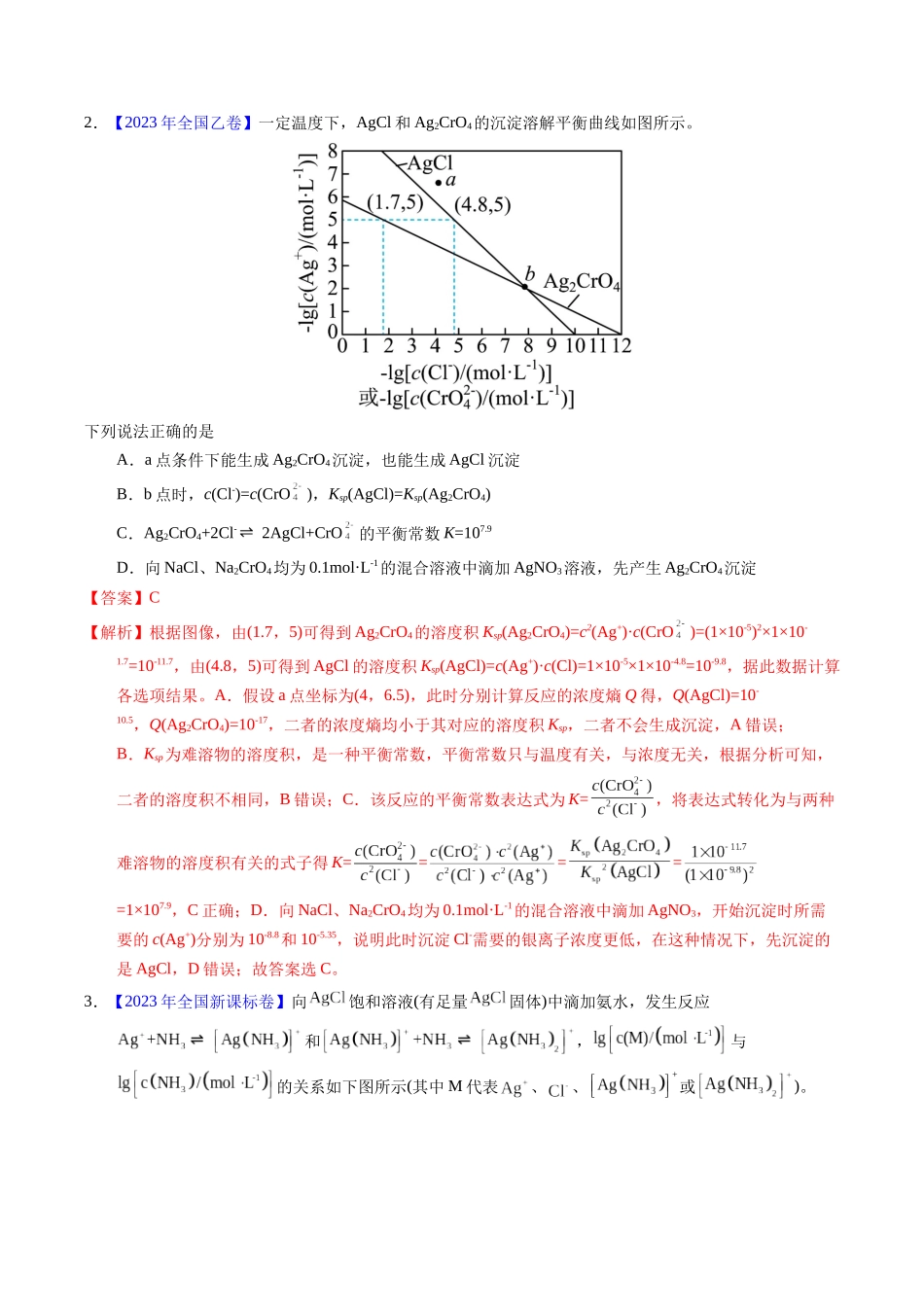 专题62  难溶电解质的溶解平衡（解析卷）.docx_第2页