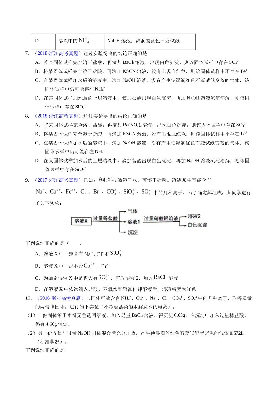 专题84  离子检验与推断（原卷卷）.docx_第2页