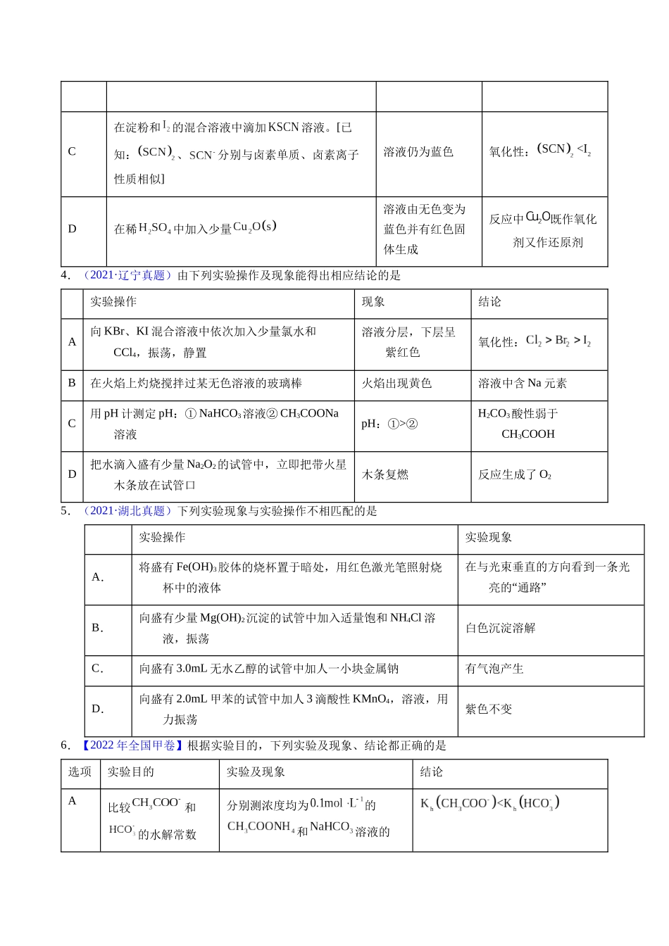 专题86  实验设计与评价——表格型（原卷卷）.docx_第2页