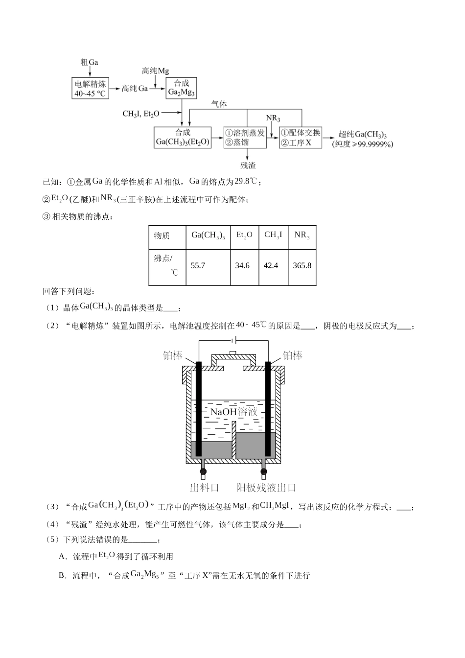 专题97  工艺流程——非金属元素载体（原卷卷）.docx_第2页