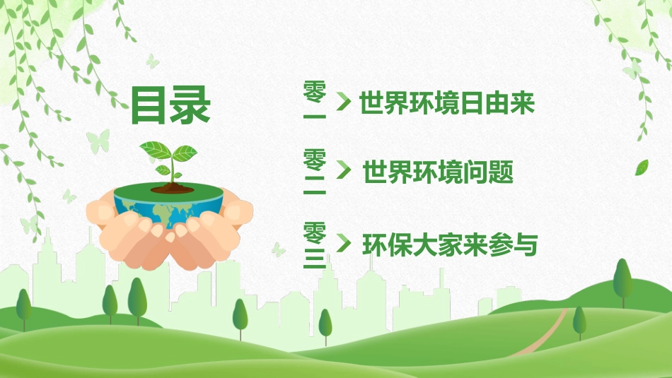 清新绿色世界环境日介绍模板.pptx_第3页