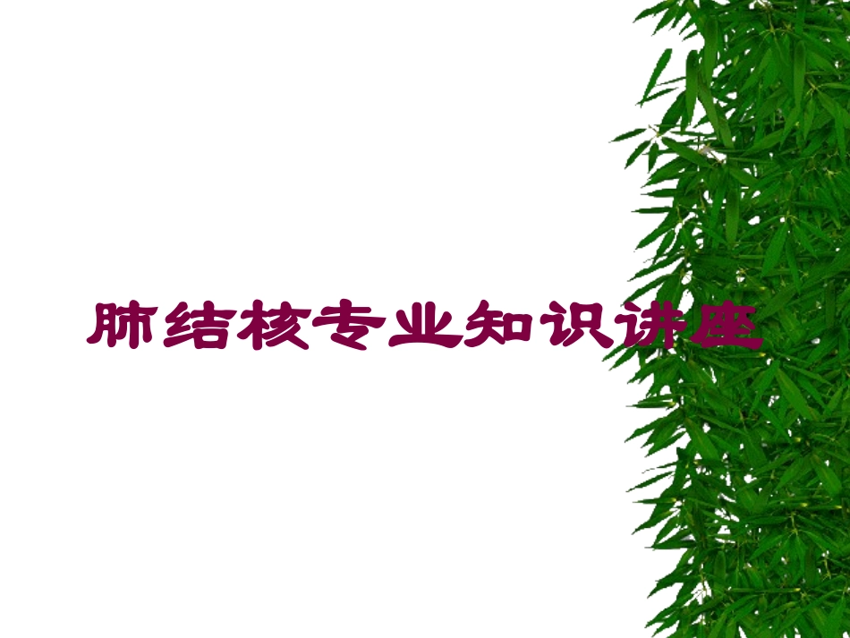 肺结核专业知识讲座培训课件.pptx_第1页