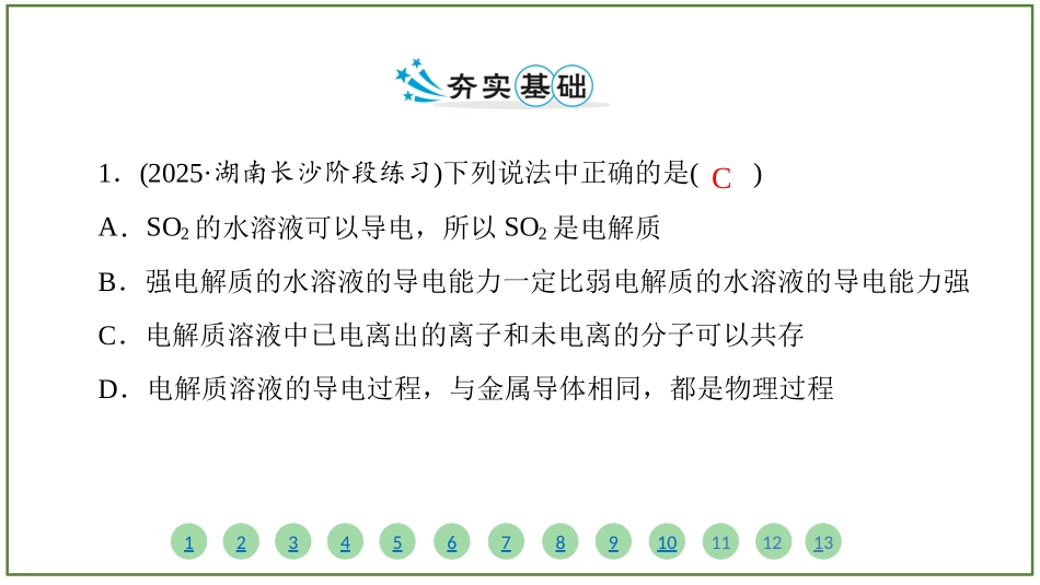 2026届学海导航高考一轮总复习化学-（习题）第一章 第2讲 离子反应.pptx_第2页