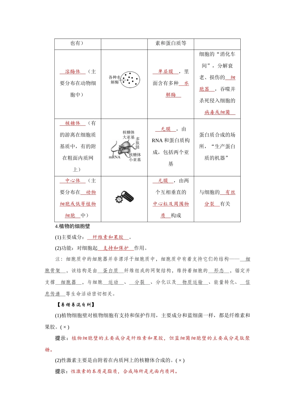 2026届学海导航高考一轮总复习生物教师用-专题2 第2讲　细胞器和生物膜系统.docx_第3页