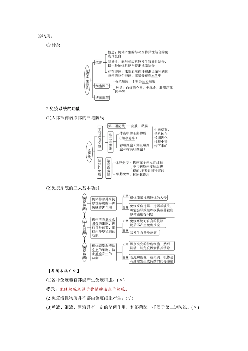 2026届学海导航高考一轮总复习生物教师用-专题8 第5讲　免疫调节.docx_第3页