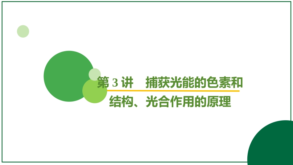 2026届学海导航高考一轮总复习生物-专题3 第3讲 捕获光能的色素和结构、光合作用的原理.pptx_第2页