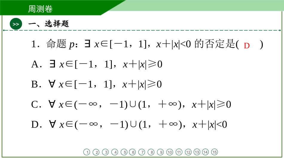 2026届学海导航高考一轮总复习数学-周测卷(一).pptx_第2页