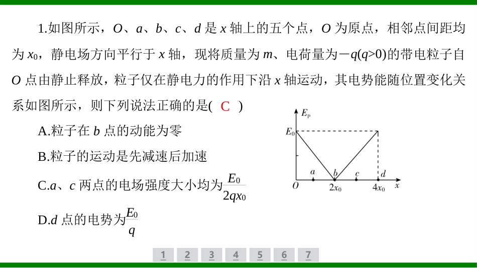 2026届学海导航高考一轮总复习物理-（习题）第七章核心素养提升（七）　静电场中的图像问题.pptx_第2页