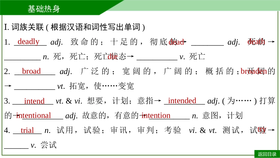 2026届学海导航高考一轮总复习英语-必修三U4默写手册.pptx_第3页