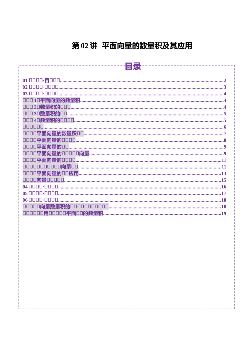 第02讲 平面向量的数量积及其应用（八大题型）（讲义）（原卷版）-【上好课】2025年高考数学一轮复习讲练测（新教材新高考）.docx_第1页