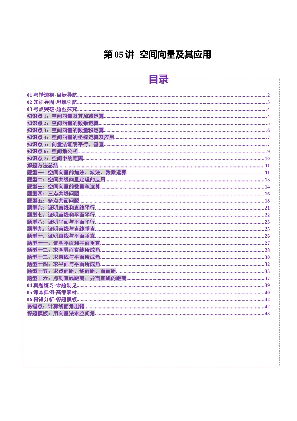 第05讲 空间向量及其应用（十六大题型）（讲义）（原卷版）-【上好课】2025年高考数学一轮复习讲练测（新教材新高考）.docx_第1页