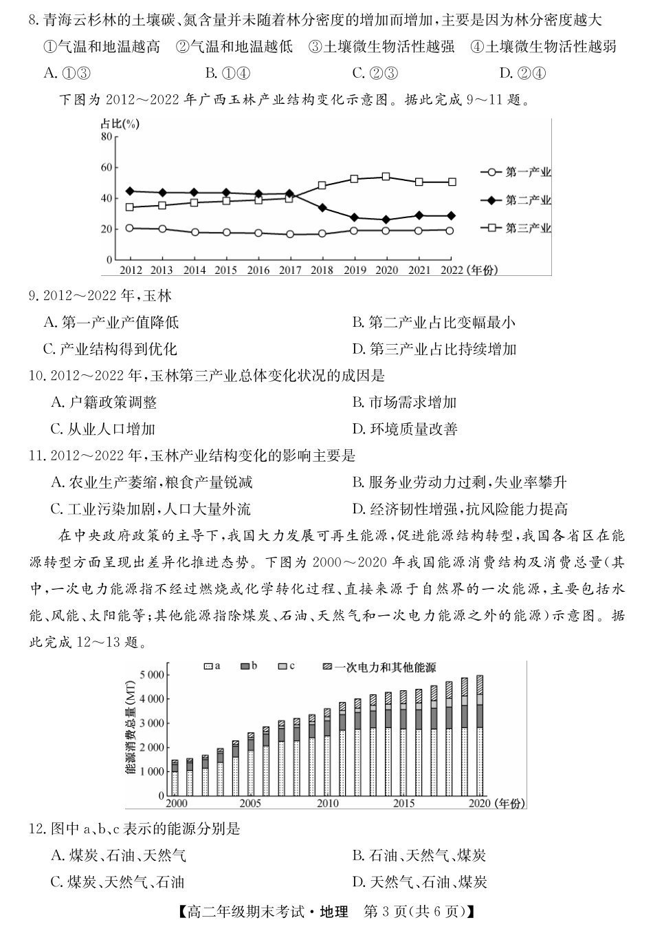 广西梧羽宸教育新课程教研联盟暨梧州市2025年春季期高二年级7月期末考试羽宸教育新课程教研联盟2025年春季期高二年级期末考试地理.pdf_第3页