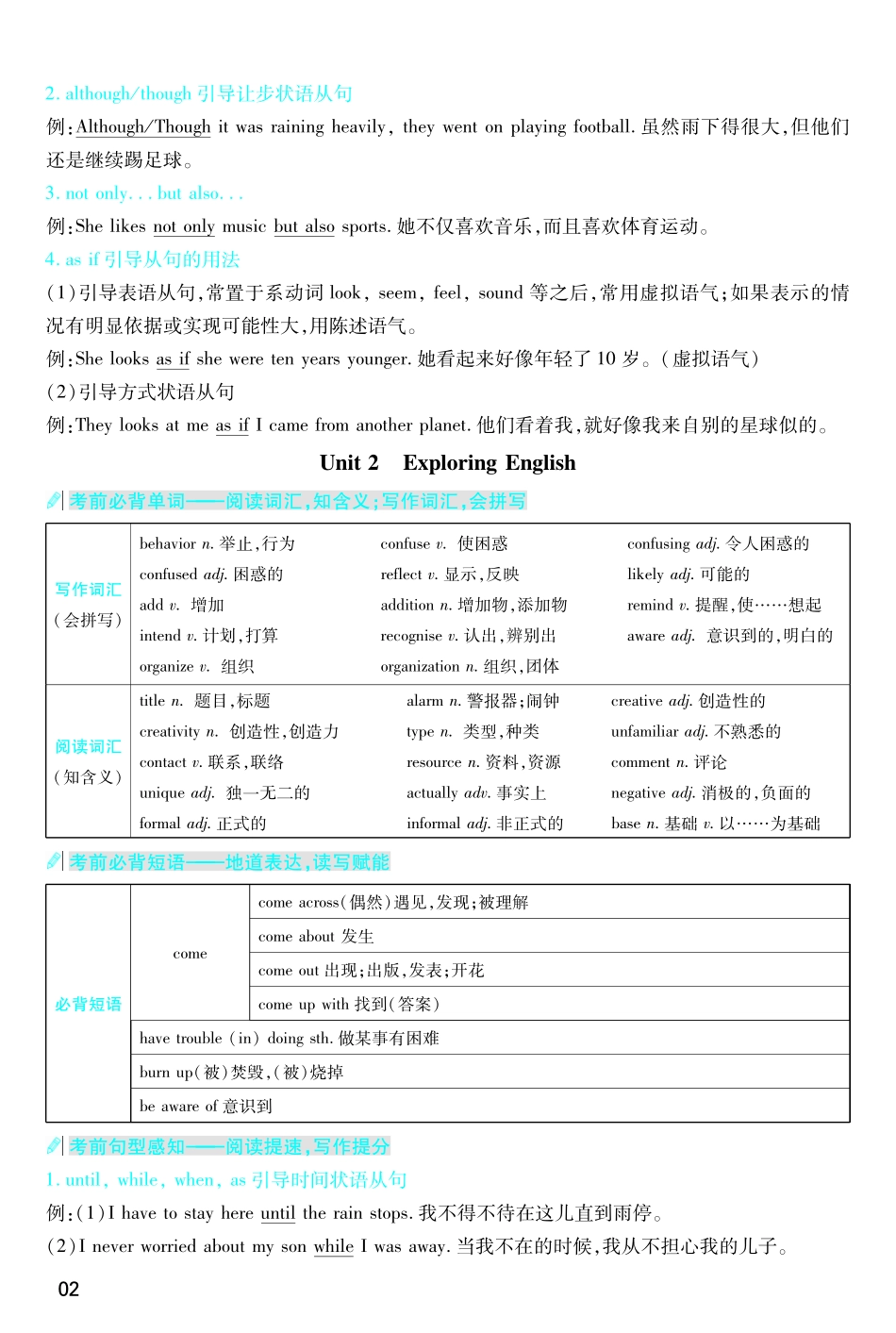 考前重点速记英语必修第一册WY金考卷单元双测卷.pdf_第2页