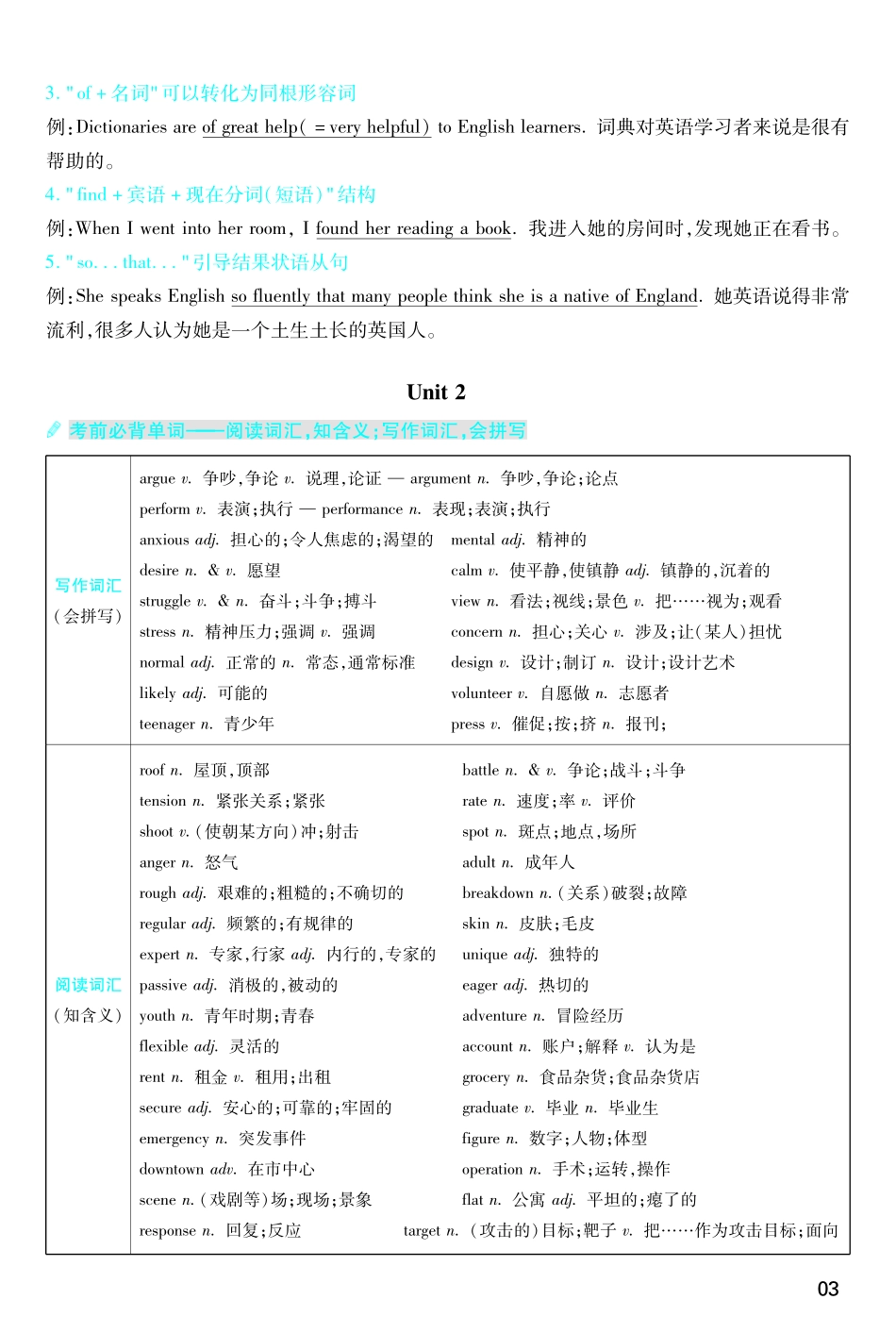 考前重点速记英语必修第一册YL金考卷单元双测卷.pdf_第3页
