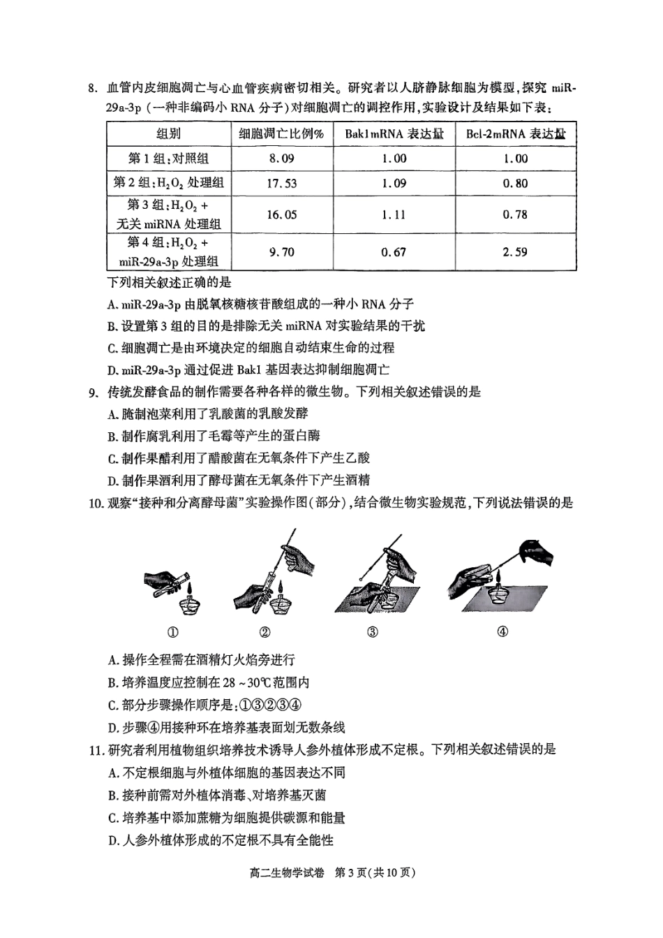 生物试卷+答案【北京卷】【高二下期末考】北京市朝阳区2024-2025学年度第二学期高二年级期末质量检测(7.3-7.7).pdf_第3页