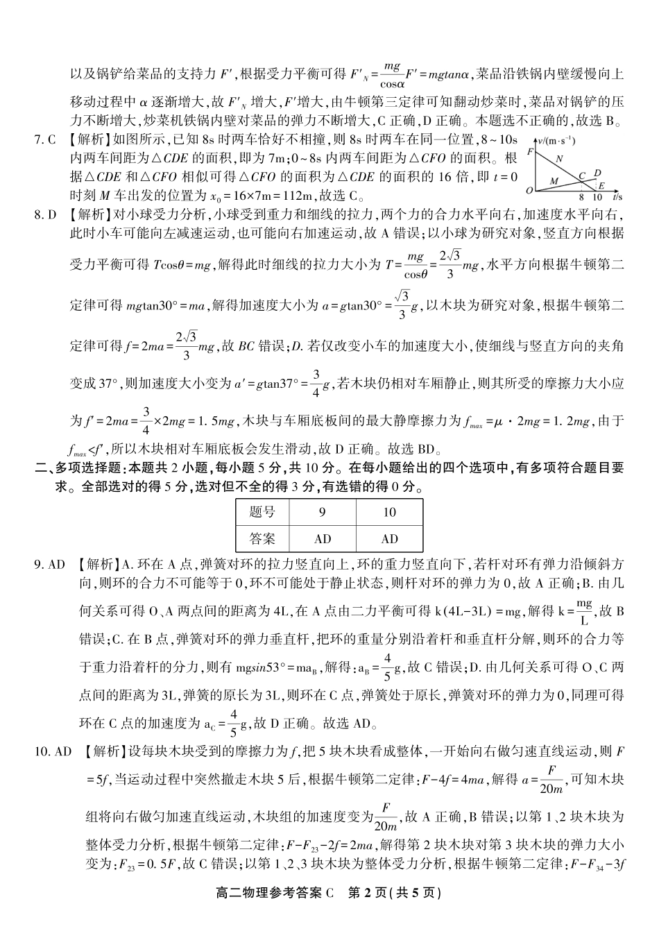 物理试题卷C-高二下7月期末联考答案【安徽卷】【高二下期末考】安徽省皖江名校联盟2025年7月高二期末联考（7.4-7.5）.pdf_第2页