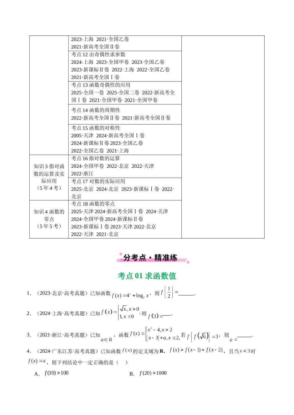 专题04 函数概念与基本初等函数18种常见考法归类（全国通用）（原卷版）-2021-2025高考数学真题分类汇编.docx_第2页