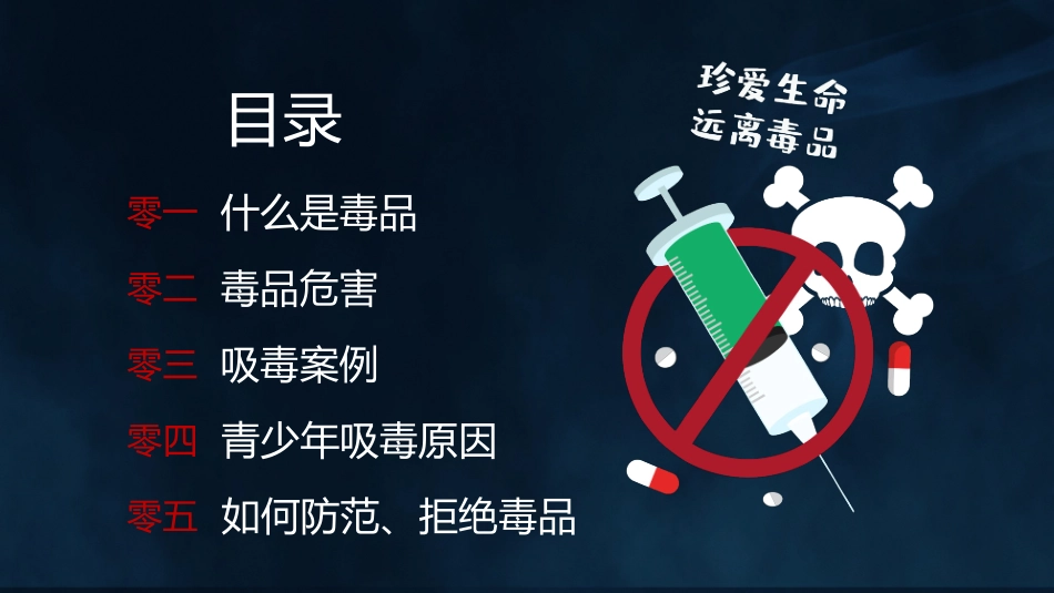 蓝色“珍爱生命远离毒品”禁毒日主题班会PPT模板下载 (2).pptx_第3页