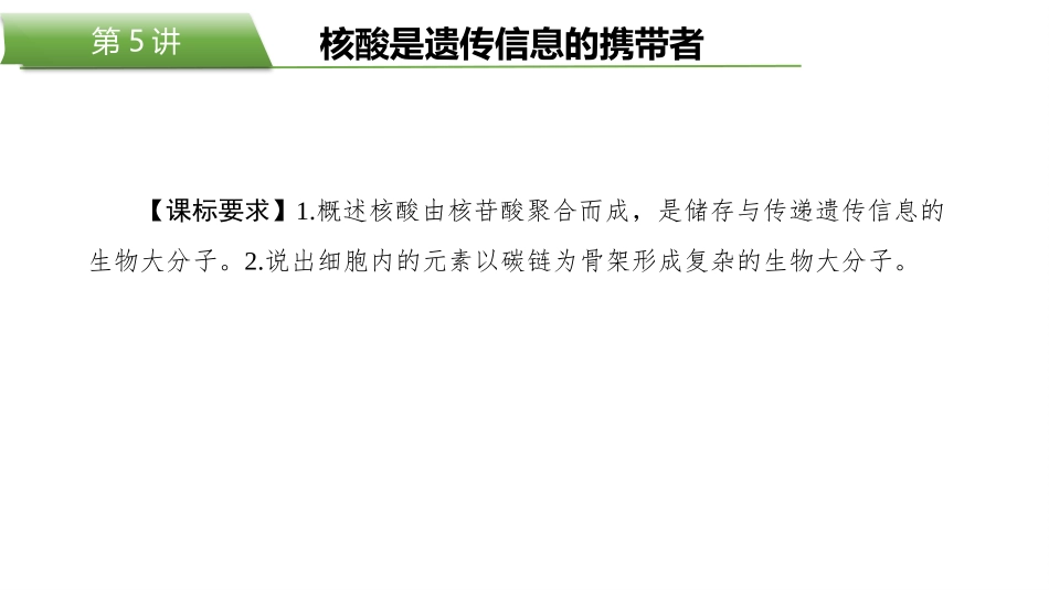 2026版正禾一本通高三一轮总复习生物-第5讲  核酸是遗传信息的携带者.pptx_第2页