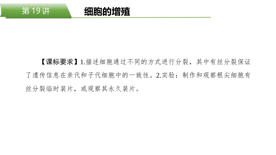 2026版正禾一本通高三一轮总复习生物-第19讲  细胞的增殖.pptx_第2页