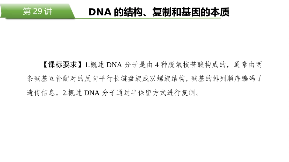 2026版正禾一本通高三一轮总复习生物-第29讲　DNA的结构、复制和基因的本质.pptx_第2页
