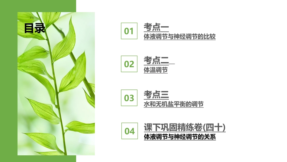 2026版正禾一本通高三一轮总复习生物-第40讲　体液调节与神经调节的关系.pptx_第3页