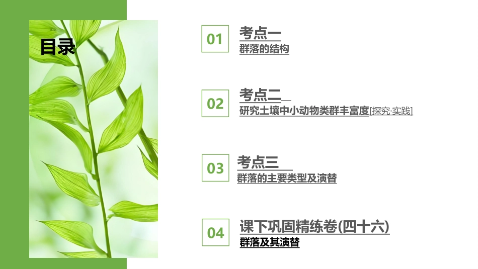 2026版正禾一本通高三一轮总复习生物-第46讲　群落及其演替.pptx_第3页