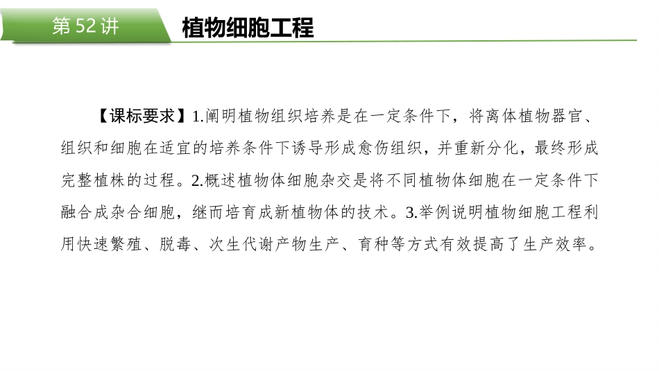 2026版正禾一本通高三一轮总复习生物-第52讲　植物细胞工程.pptx_第2页