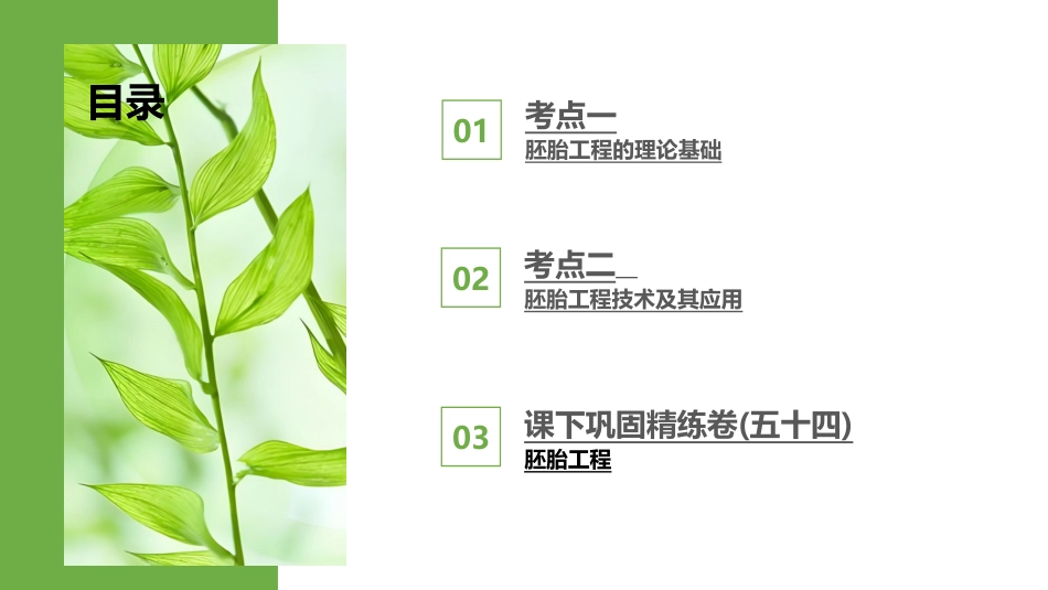 2026版正禾一本通高三一轮总复习生物-第54讲　胚胎工程.pptx_第3页