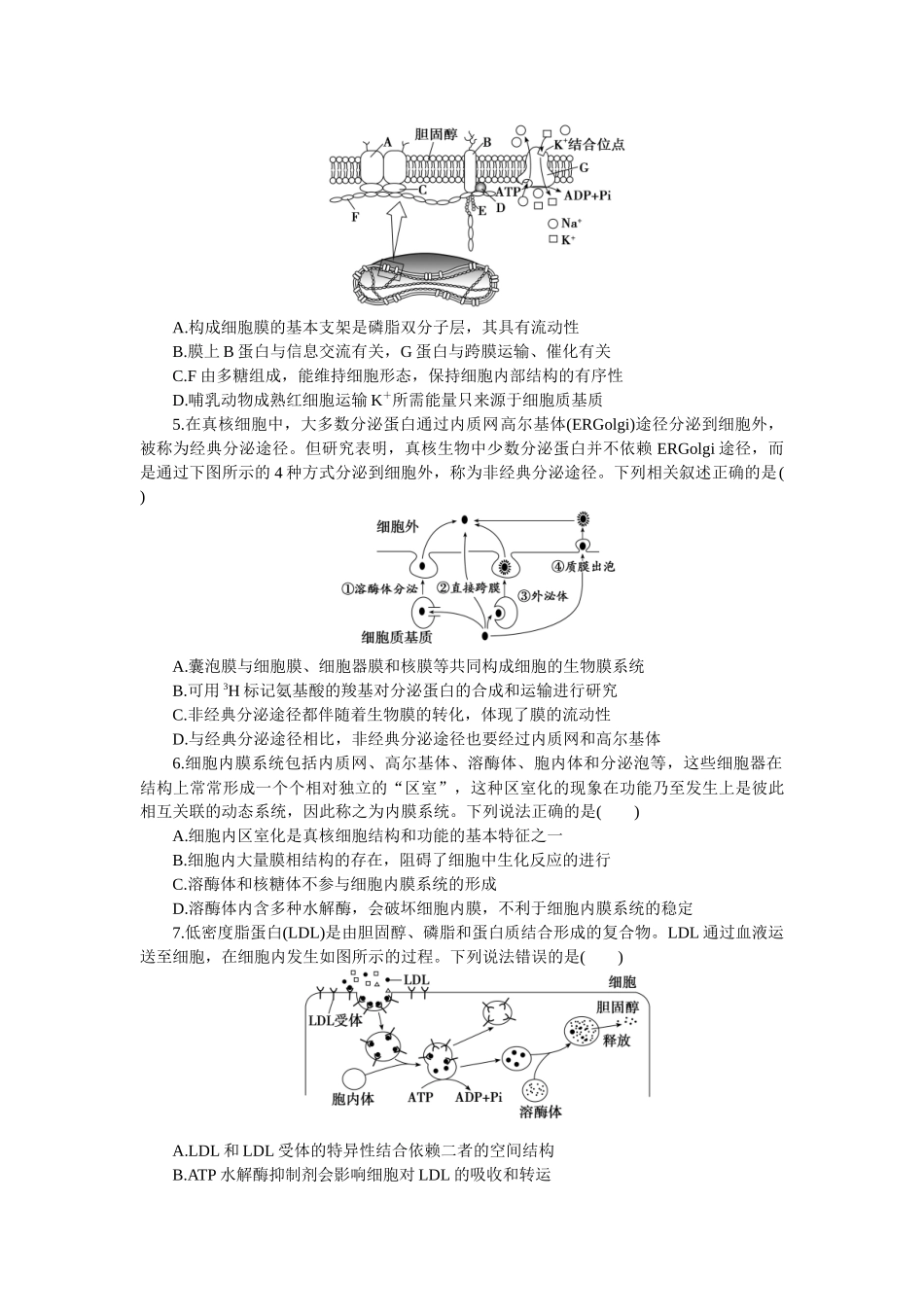 2026版正禾一本通高三一轮总复习生物-小测卷（六）(1).docx_第2页