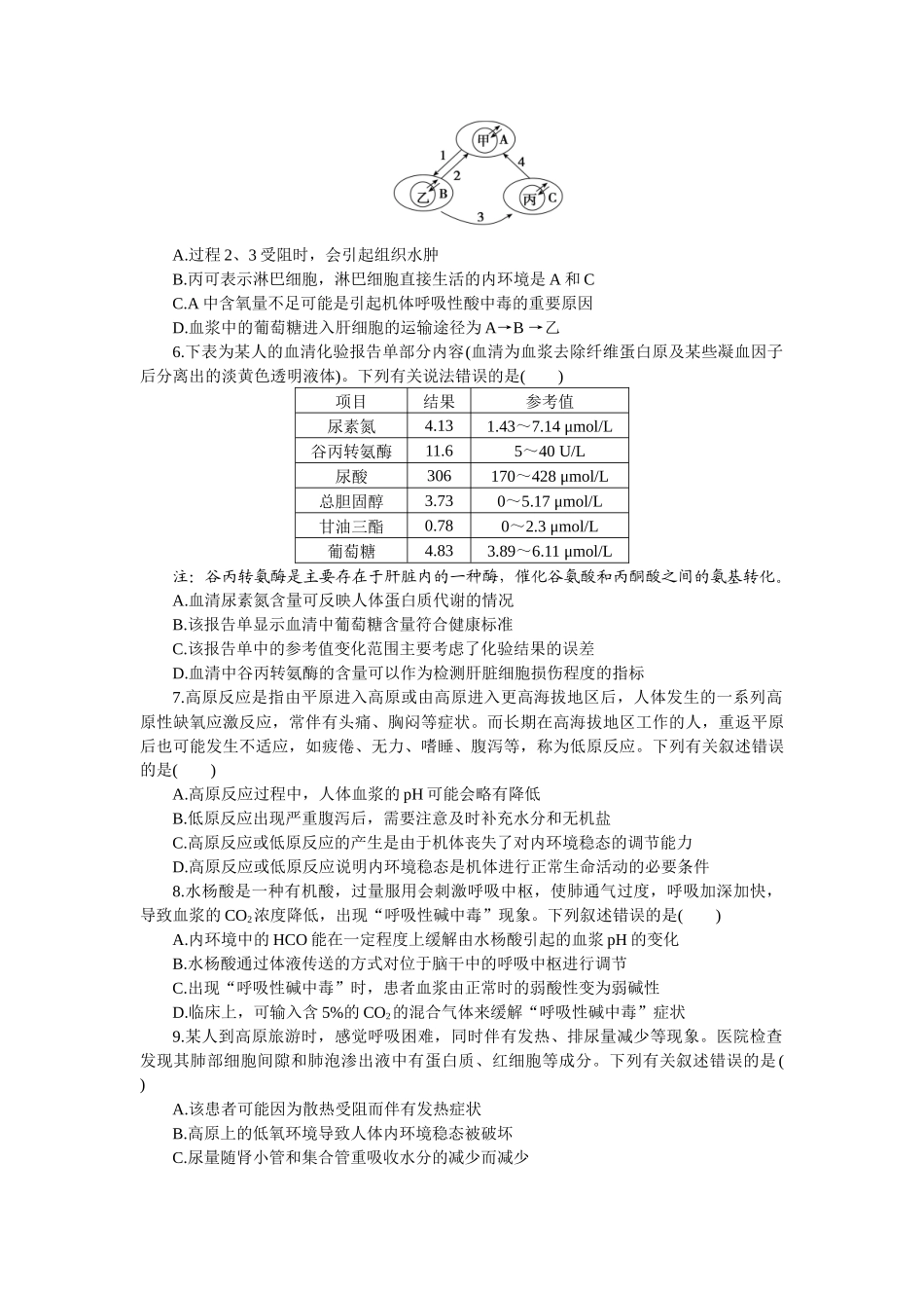 2026版正禾一本通高三一轮总复习生物-小测卷（三十一）(1).docx_第2页