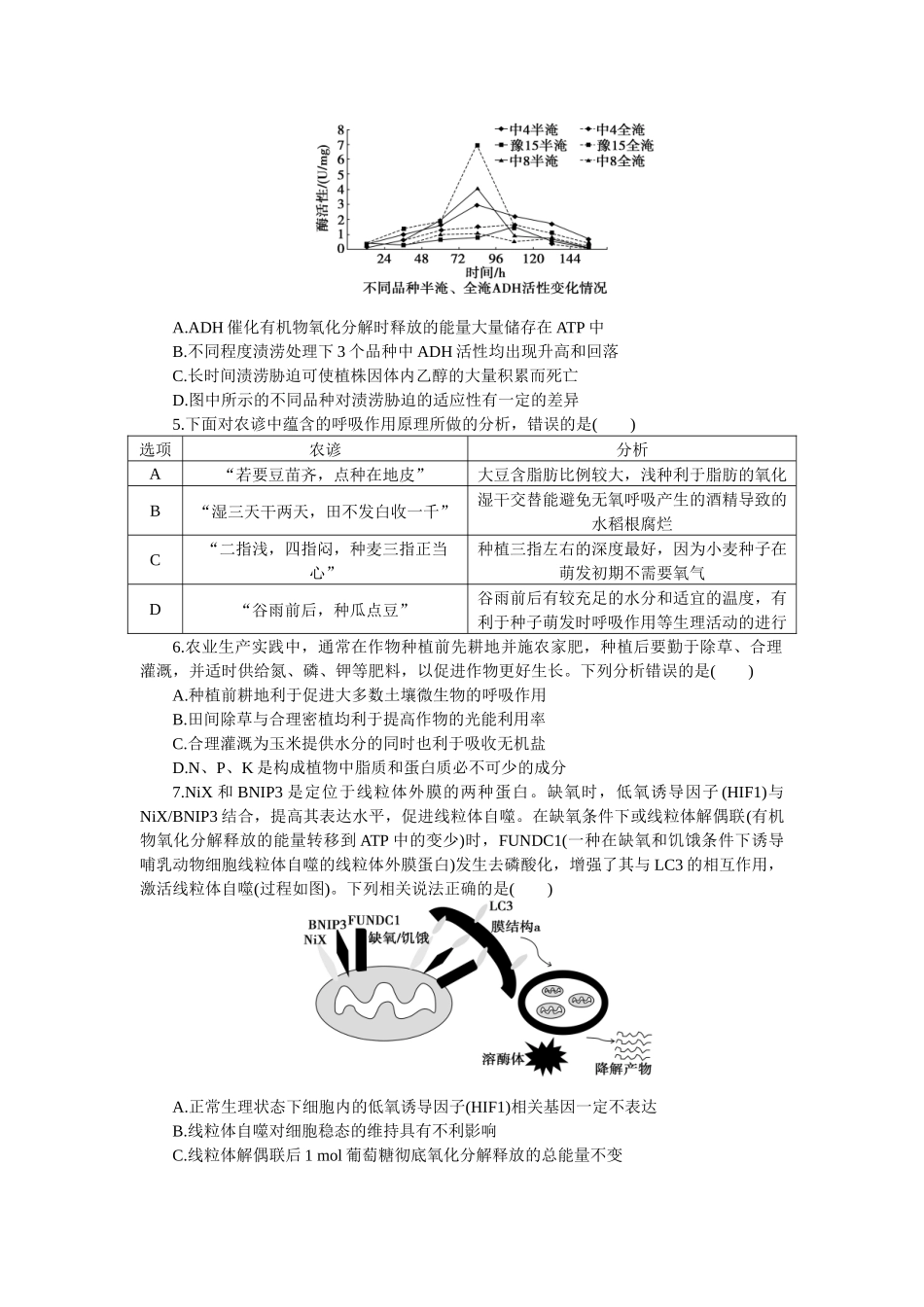 2026版正禾一本通高三一轮总复习生物-小测卷（十二）(1).docx_第2页