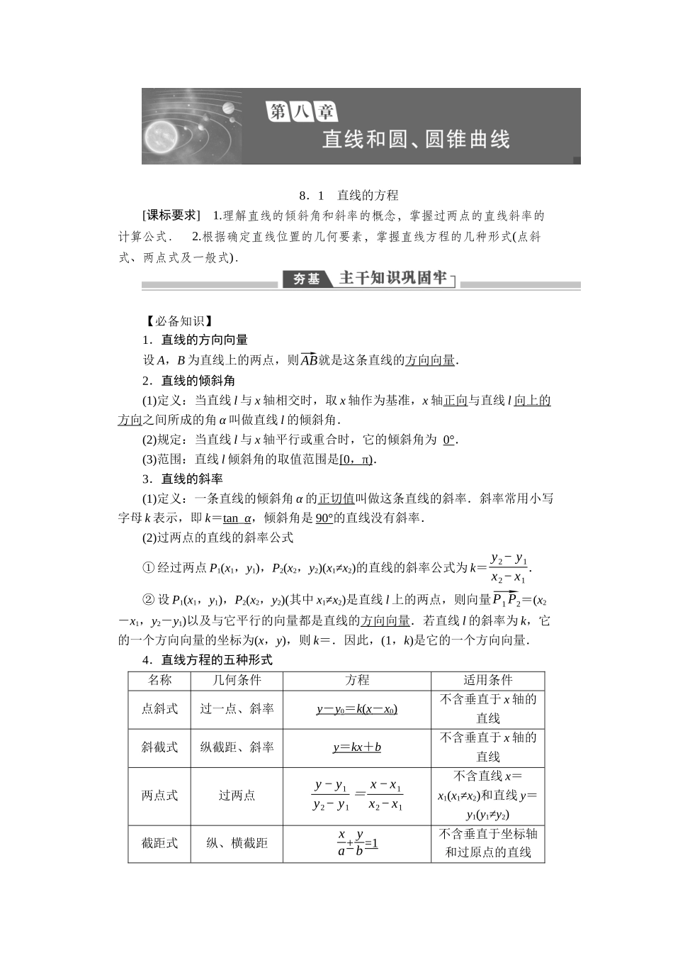 2026版正禾一本通高三一轮总复习数学（人教版）-第八章.docx_第1页