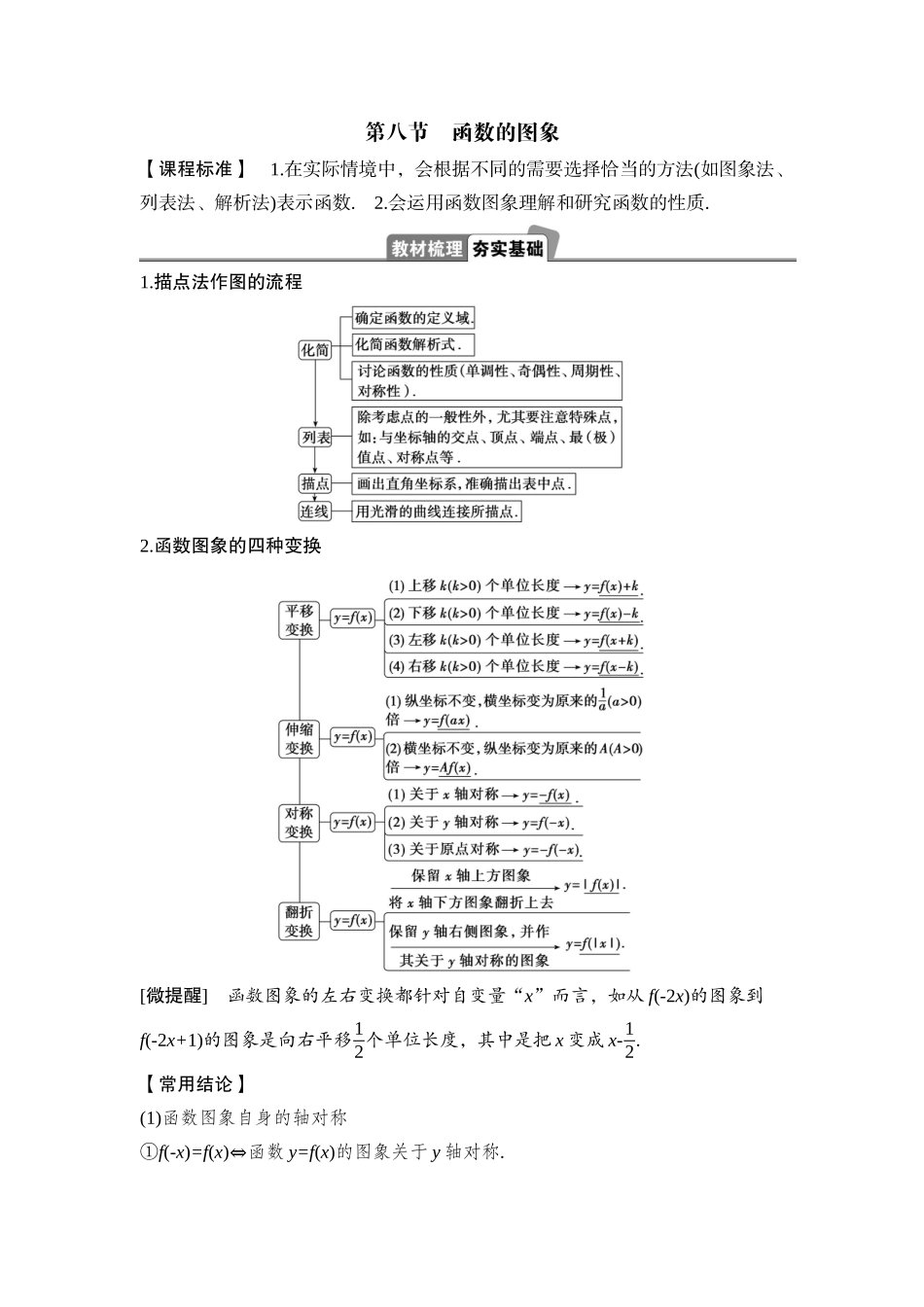2026版正禾一本通高三一轮总复习数学（湘教版）-11 第八节　函数的图象.docx_第1页