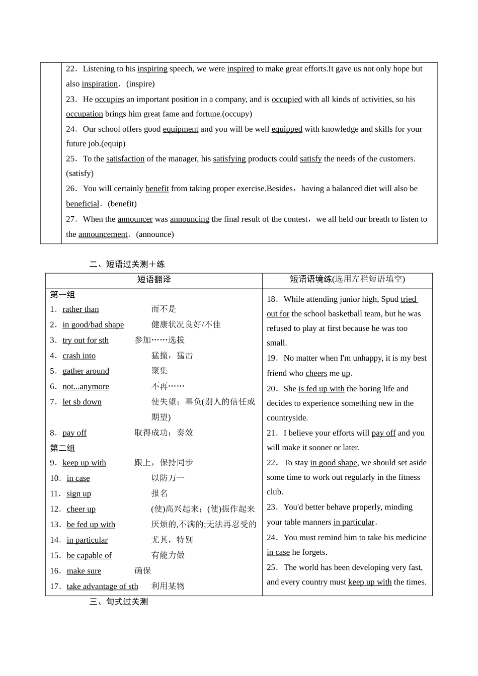2026版正禾一本通高三一轮总复习英语（北师版）-背诵过关测＋练 (二).docx_第3页