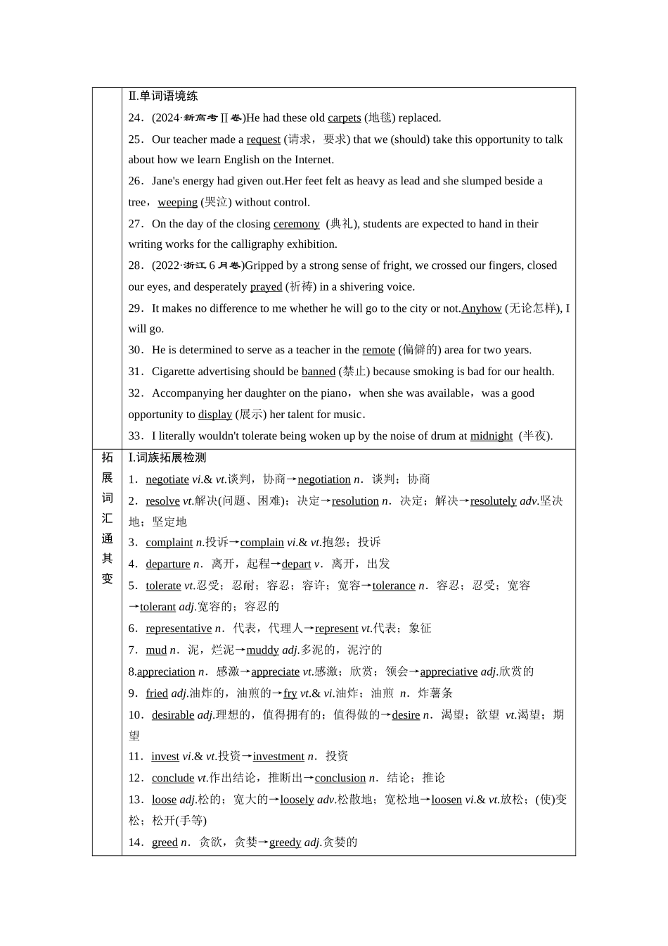 2026版正禾一本通高三一轮总复习英语（北师版）-背诵过关测+练（二十）.docx_第3页