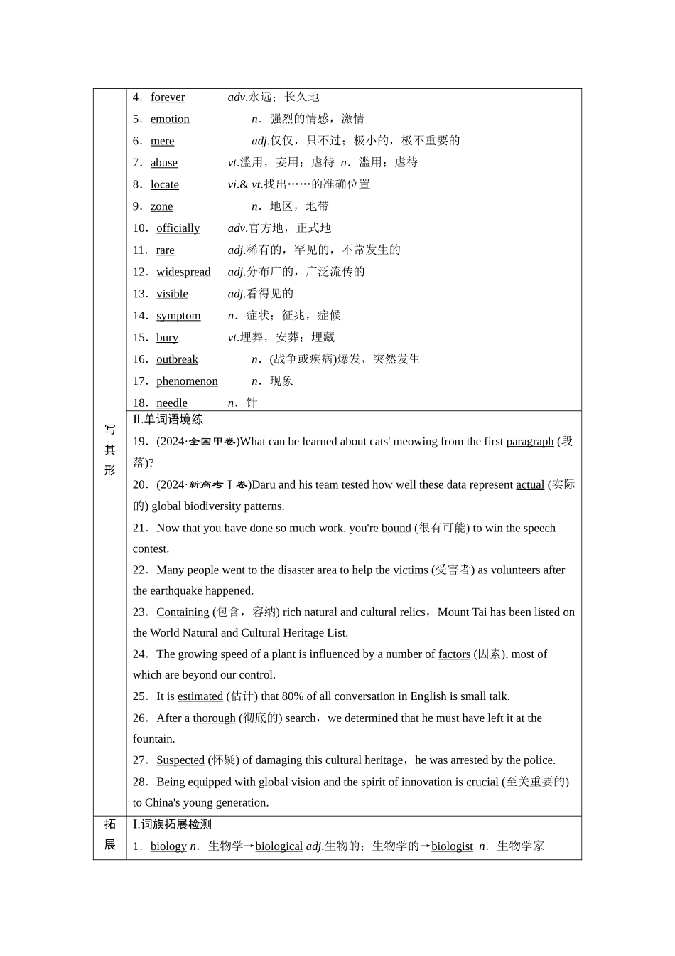 2026版正禾一本通高三一轮总复习英语（北师版）-背诵过关测+练（十八）.docx_第2页