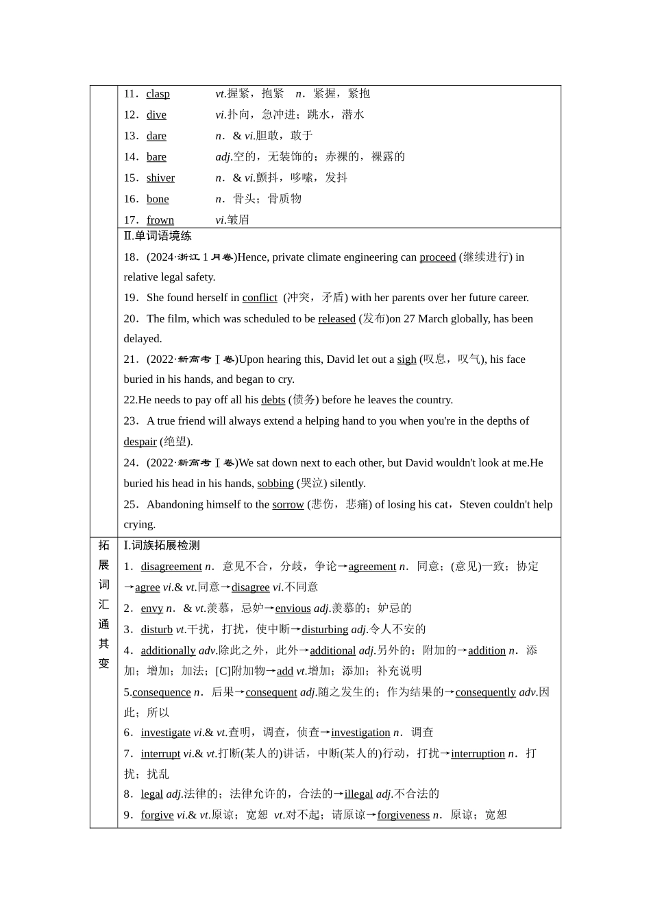 2026版正禾一本通高三一轮总复习英语（北师版）-背诵过关测+练（十九）.docx_第2页
