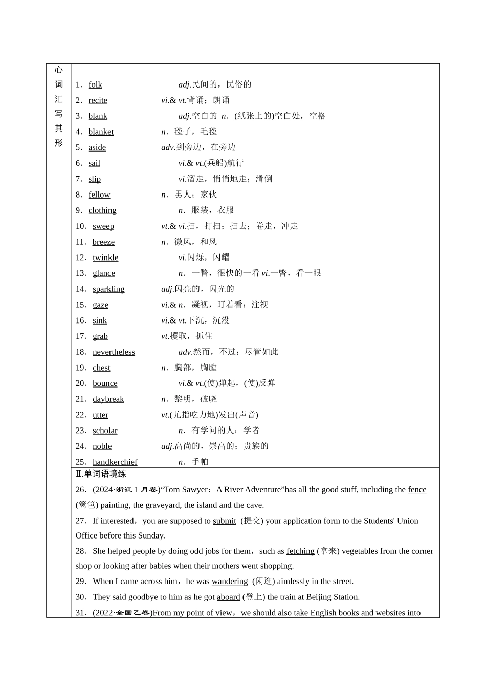 2026版正禾一本通高三一轮总复习英语（北师版）-背诵过关测+练（十七）.docx_第2页