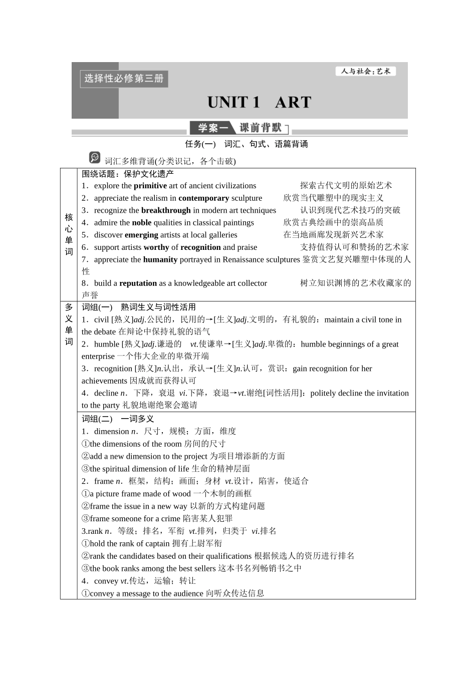 2026版正禾一本通高三一轮总复习英语（人教版）-选择性必修第三册.docx_第1页