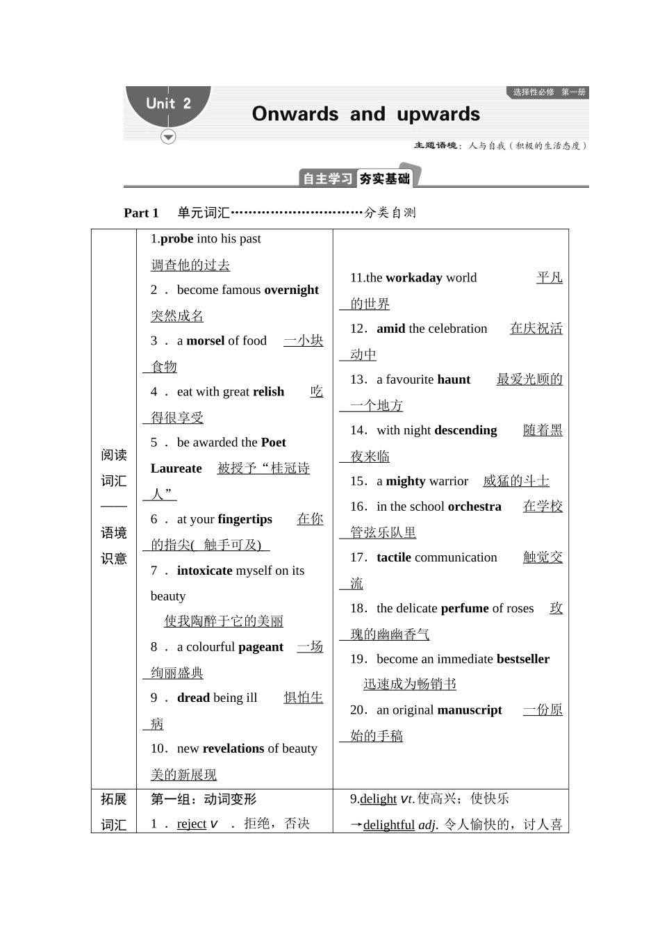 2026版正禾一本通高三一轮总复习英语（外研版）-2 Unit 2　Onwards and upwards.docx_第1页