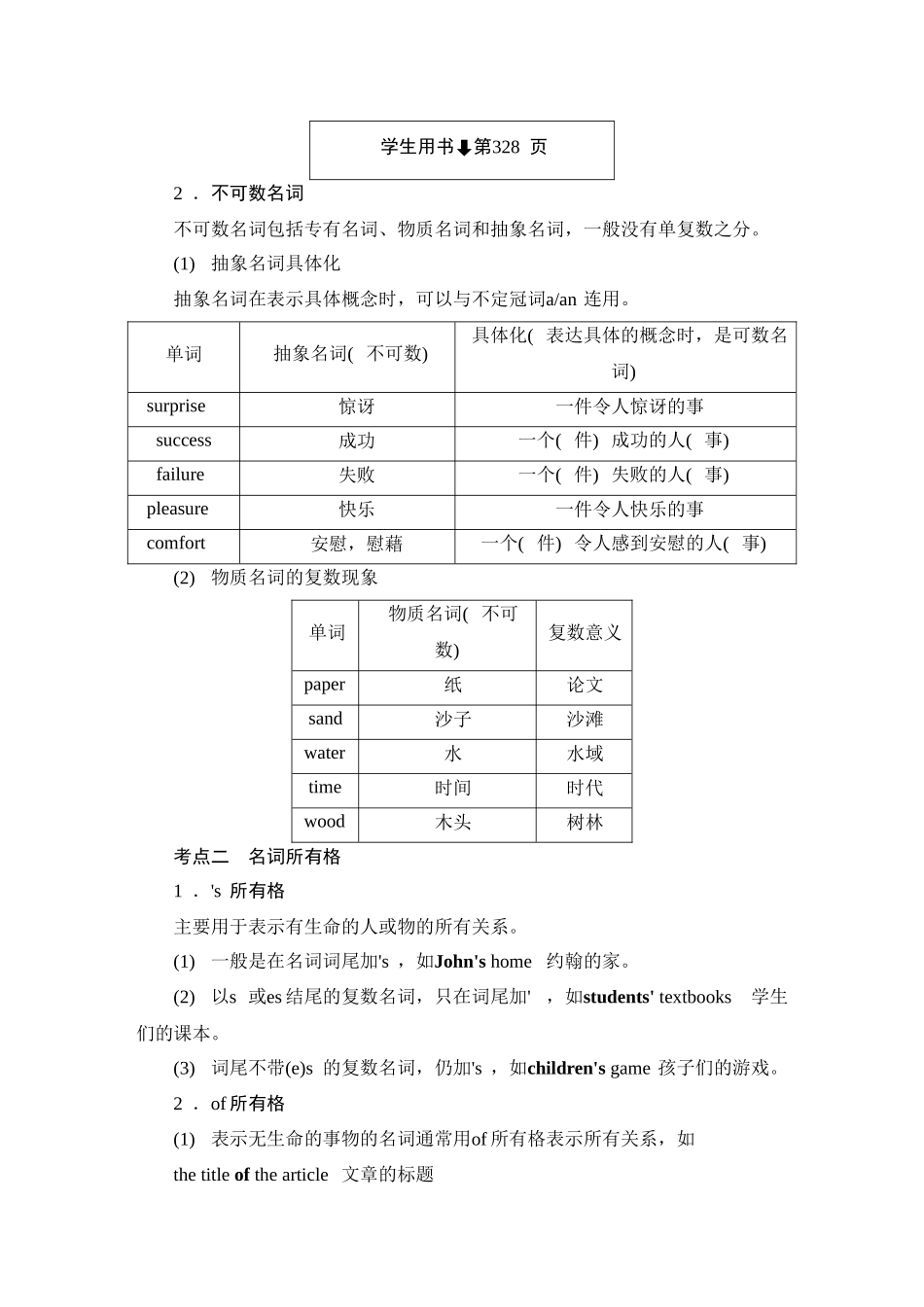 2026版正禾一本通高三一轮总复习英语（外研版）-3 专题三    实词词形变化是必考点(名词、形容词和副词).docx_第3页