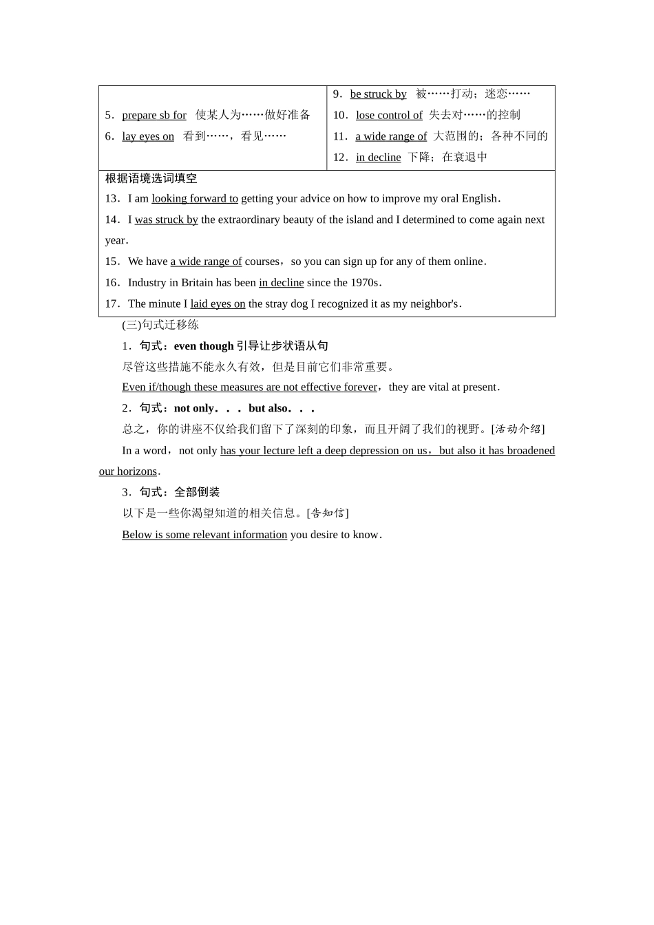 2026版正禾一本通高三一轮总复习英语（译林版）-背诵过关检测（十五）.docx_第3页