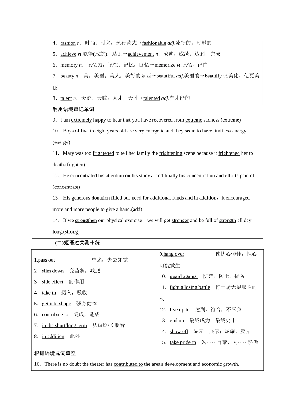 2026版正禾一本通高三一轮总复习英语（译林版）-背诵过关检测（四）.docx_第2页