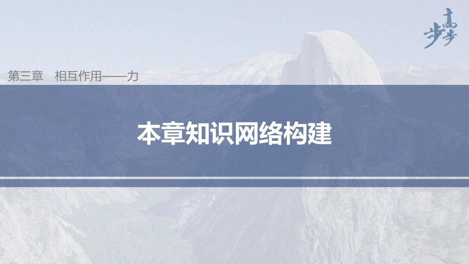 2026步步高六册同步物理必修1-第三章 本章知识网络构建.pptx_第1页