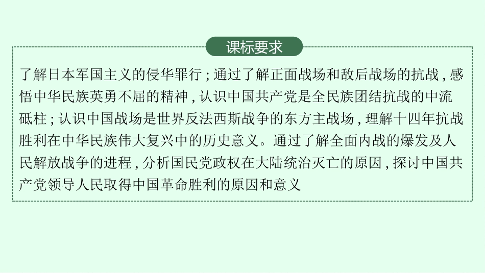 2026年高考总复习优化设计一轮复习历史（广西版）-第14讲　抗日战争和人民解放战争.pptx_第3页