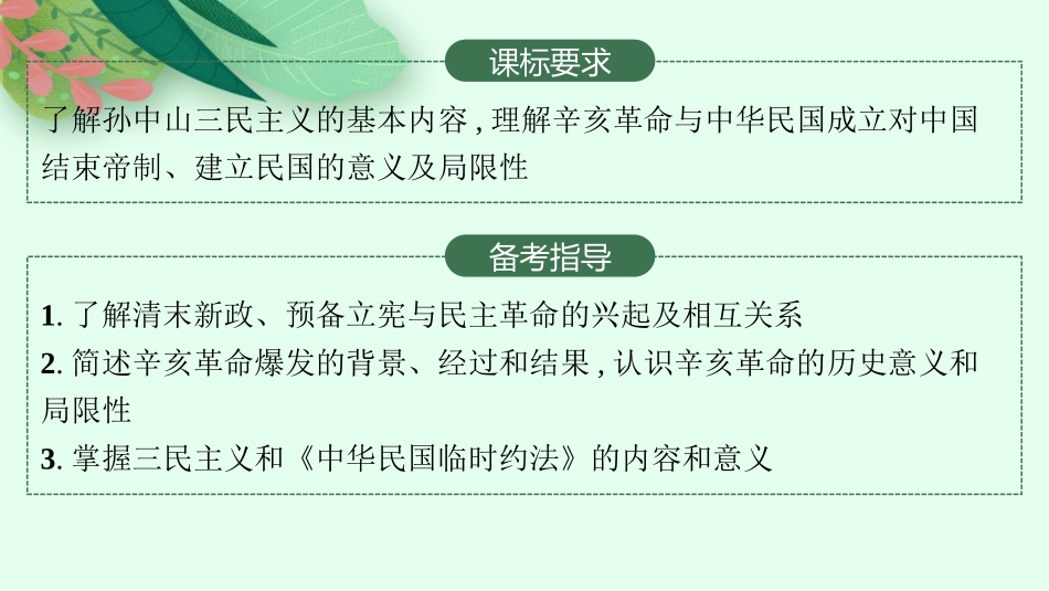 2026年高考总复习优化设计一轮复习历史（人教版）-第11讲　辛亥革命.pptx_第2页